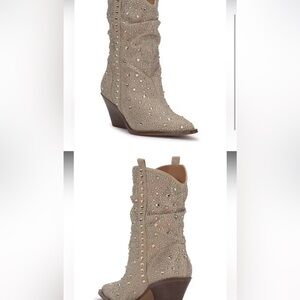 JESSICA SIMPSON CHAMPAGNE GLITTER BOOTS